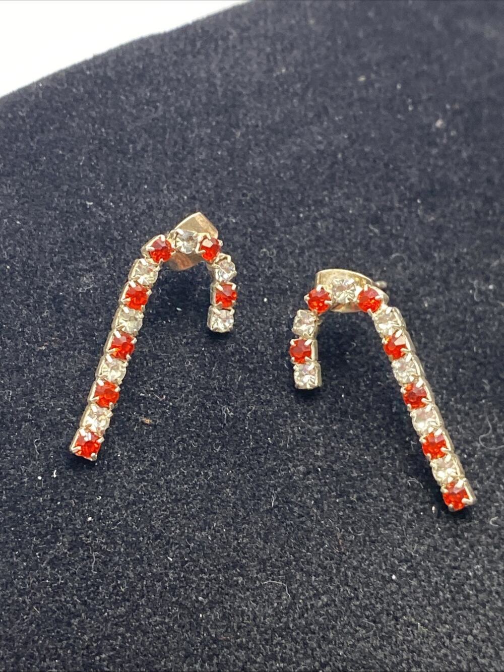 Womens Christmas Candy Cane Earrings